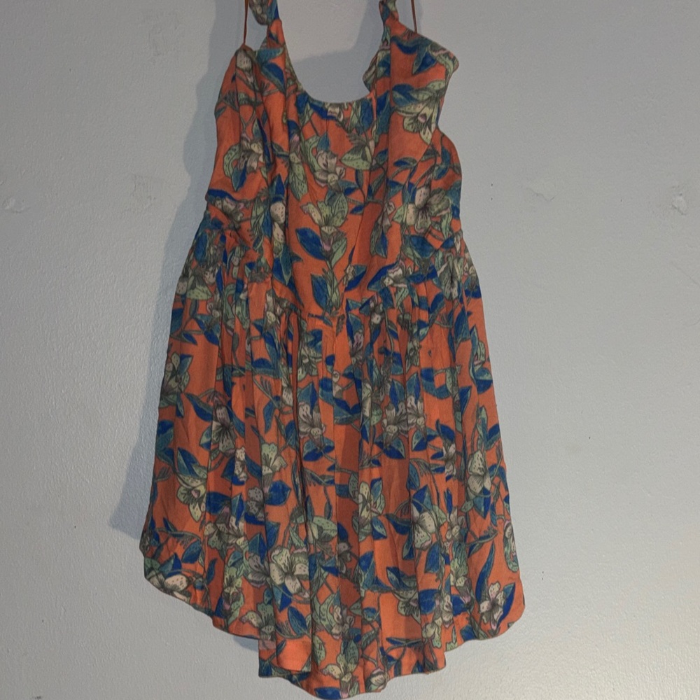 Floral Orange and Blue Dress - Picture 5 of 12